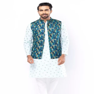 Bottle Green Embroidered Endi Silk Coaty